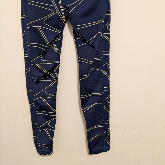 Oiselle blue yellow geometric leggings size 6 - Picture 8 of 11